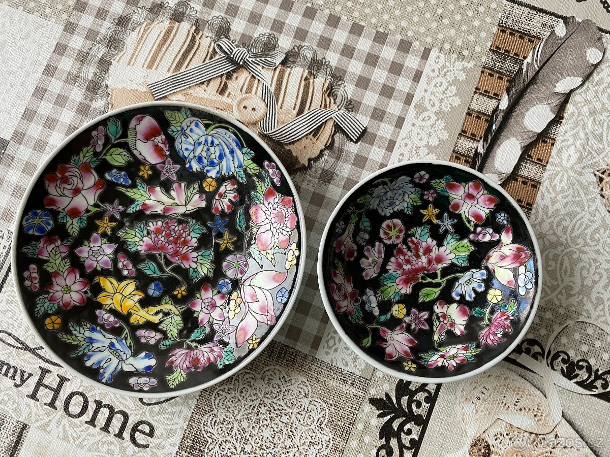 Retro souprava z čínského porcelánu II - motiv květiny - 4