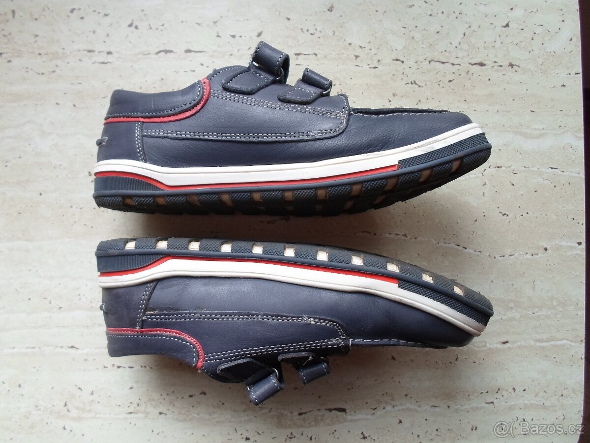 Modré boty polobotky kožené - 35 nové - 4