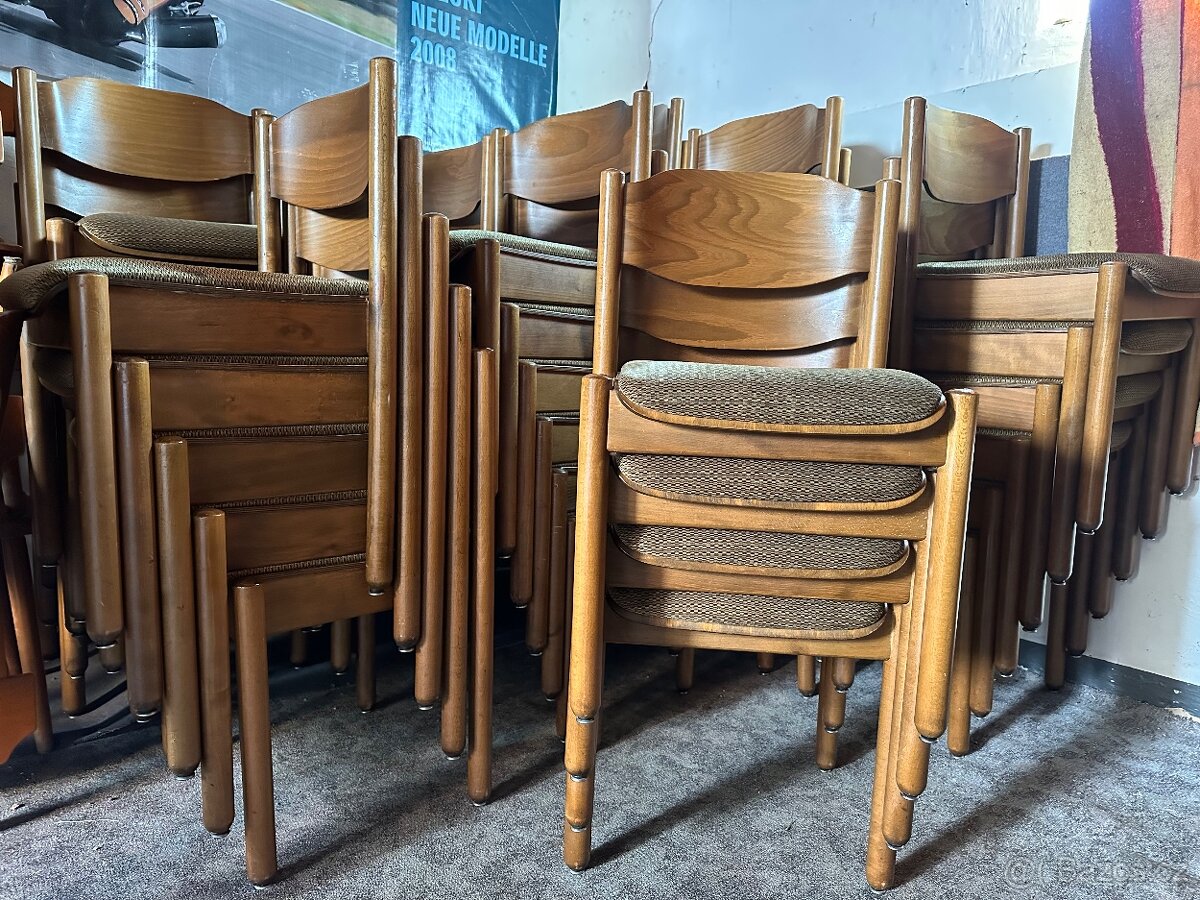 Stohovatelné restaurační židle, rustikální, 21kusů - 4
