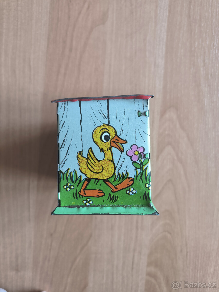 Starožitná retro plechová pokladnička na mince - 4