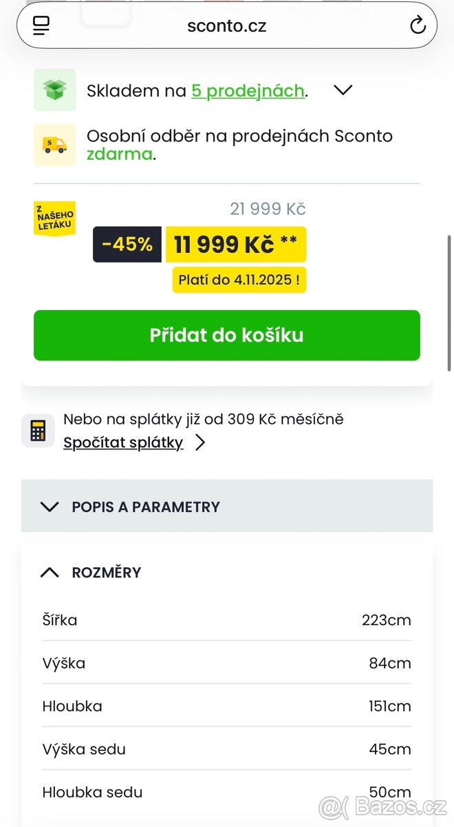 Rohová sedačka (gauč) Sconto - 4