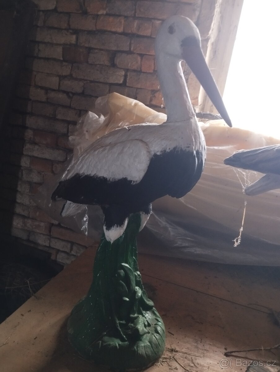 Zahradní dekorace - čáp bílý - 4
