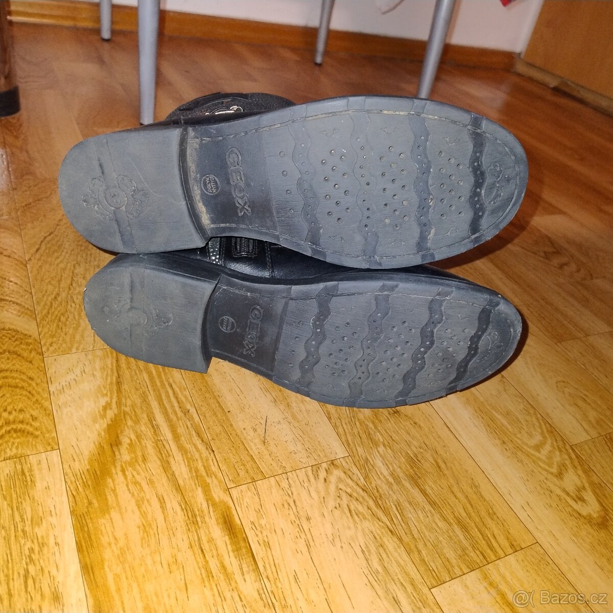 Dívčí kožené kozačky Geox - 4