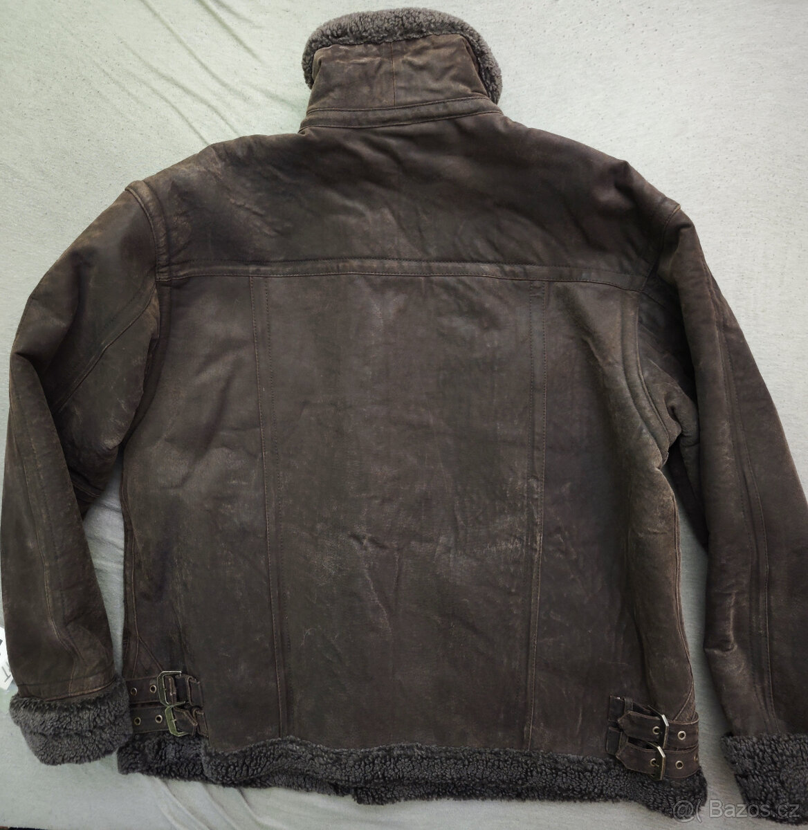KOŽENÁ BUNDA S KOŽÍŠKEM - PILOTKA, NOVÁ S VISAČKOU - 4