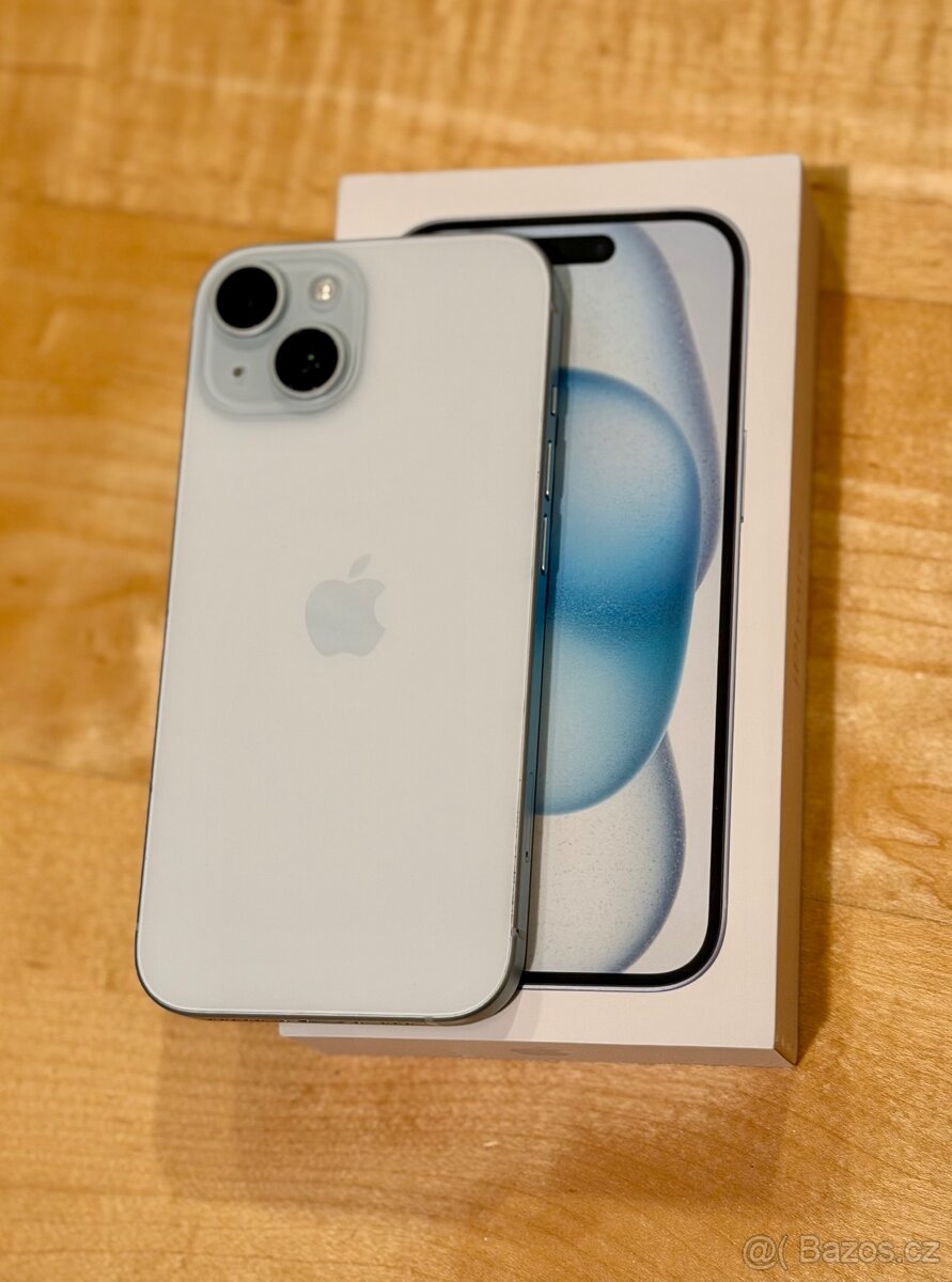 iPhone 15 Blue BATERIE 100% TOP - 4