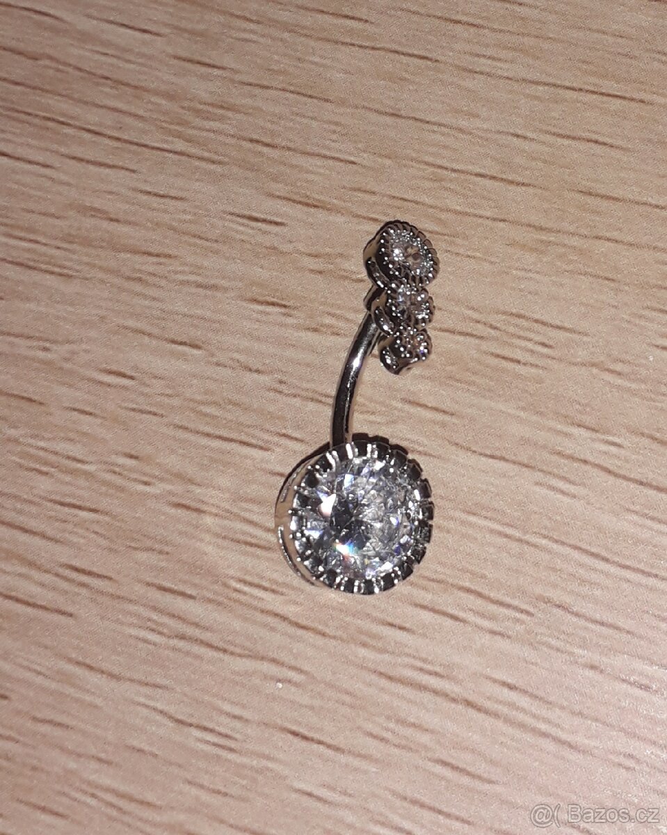 Nový piercing do pupíku třpytivý chirurgická ocel nový - 4