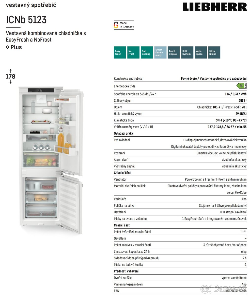Lednice s mrazákem vestavná Liebherr ICNb 5123 - 4