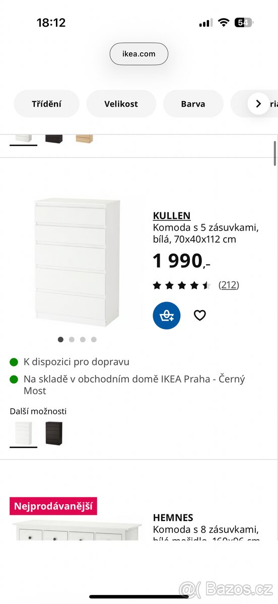 Rám postele + noční stolek + komoda - 4