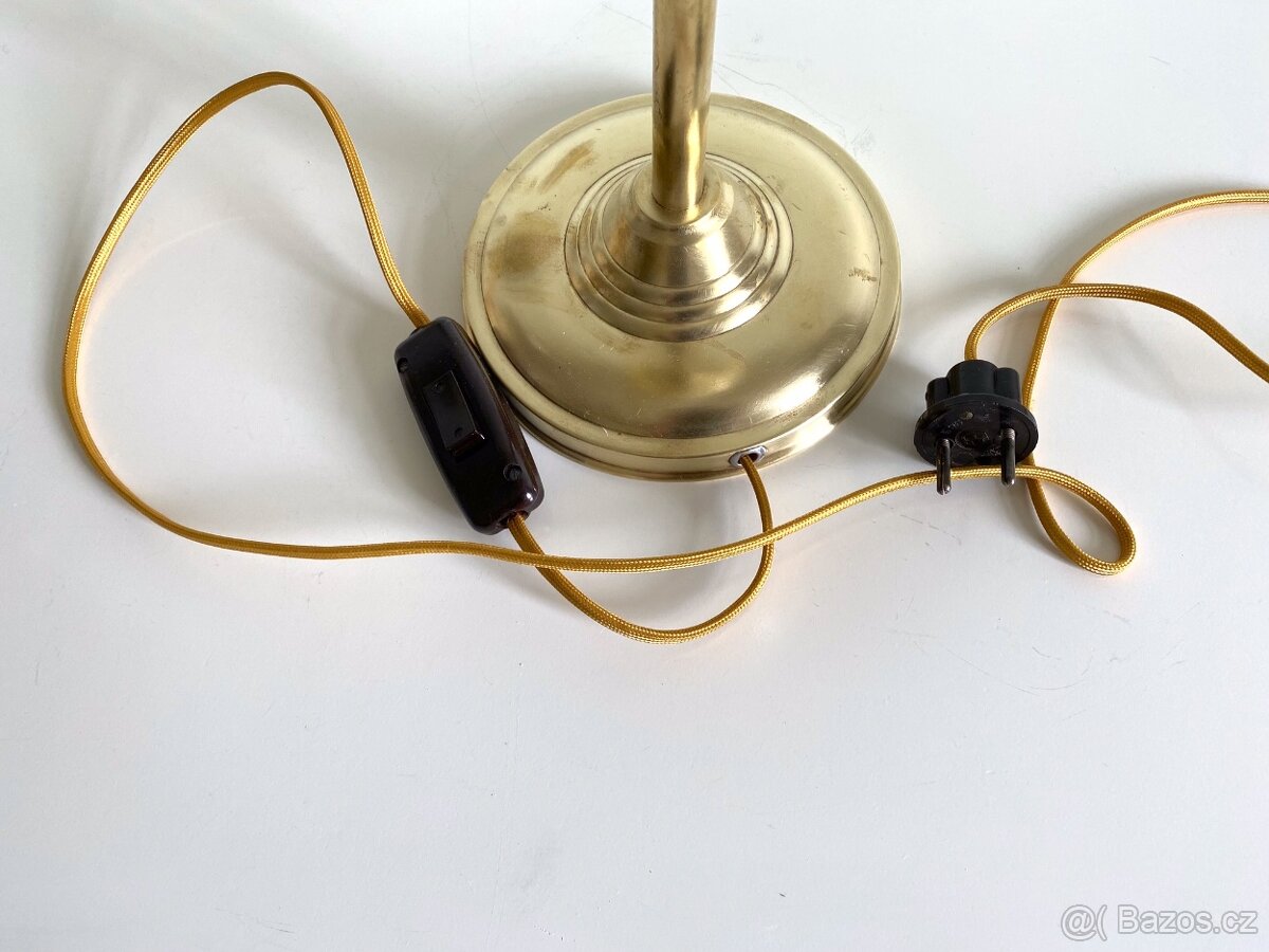 Starožitná mosazná lampa, funkční - 4