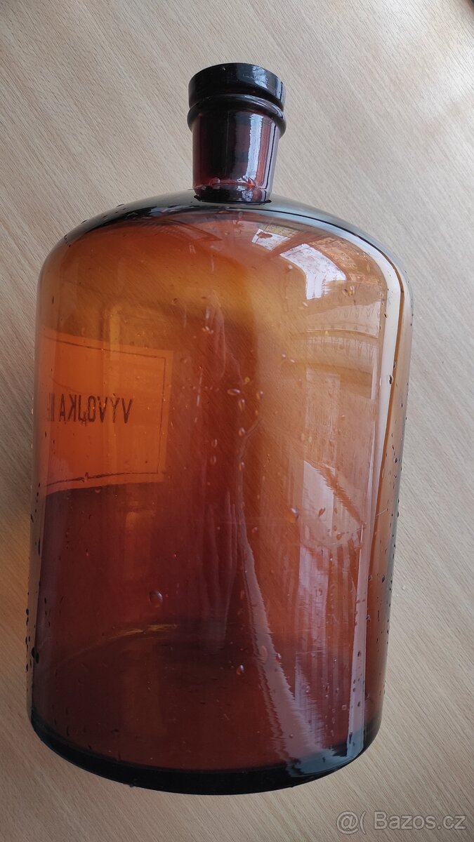 Skleněná lahev, zabroušené hrdlo 6 litrů - 4