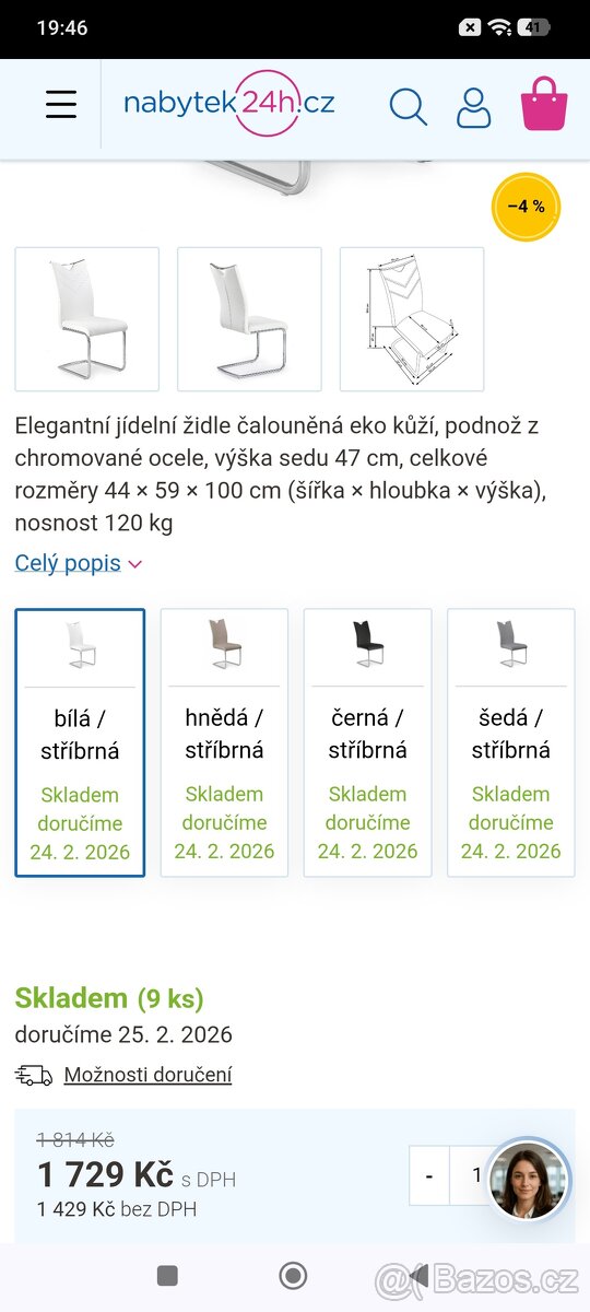 Prodám 4 jídelní židle Miley - 4