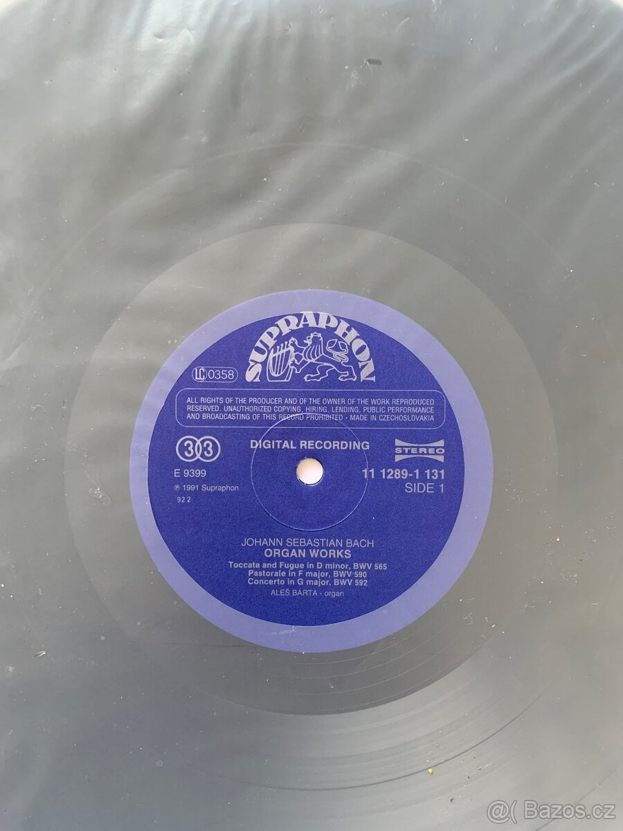 PRODÁM GRAMOFONOVOU DESKU - JOHAN SEBASTIAN BACH ORGAN WORKS - 4