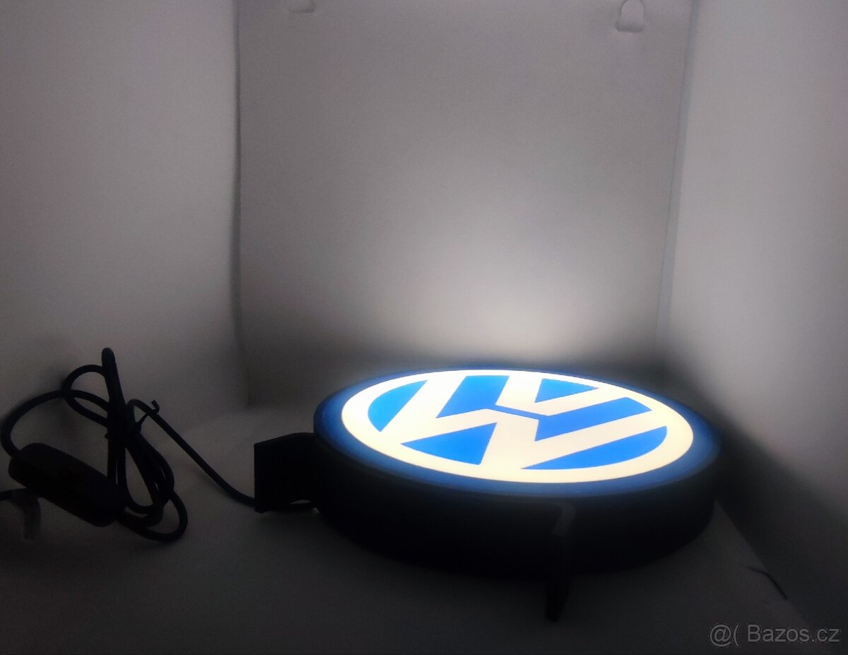 Prodám nový znak VW Volkswagen s podsvětlením (led pásek) - 4