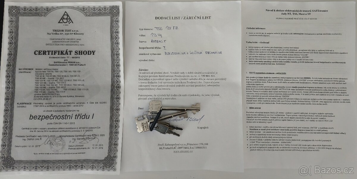 Trezor na dokumenty/zbraně TSS 125 ME - 4