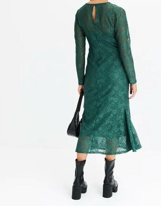 Příležitostní krajkové midi šaty 40/44 - 4