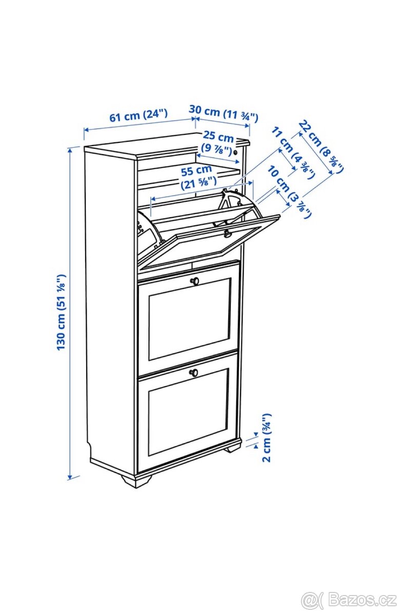 Botník Ikea Brusali bílý - 4
