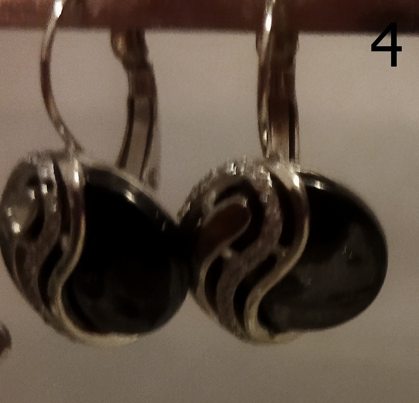 Náušnice ocel/ i s minerály - 4