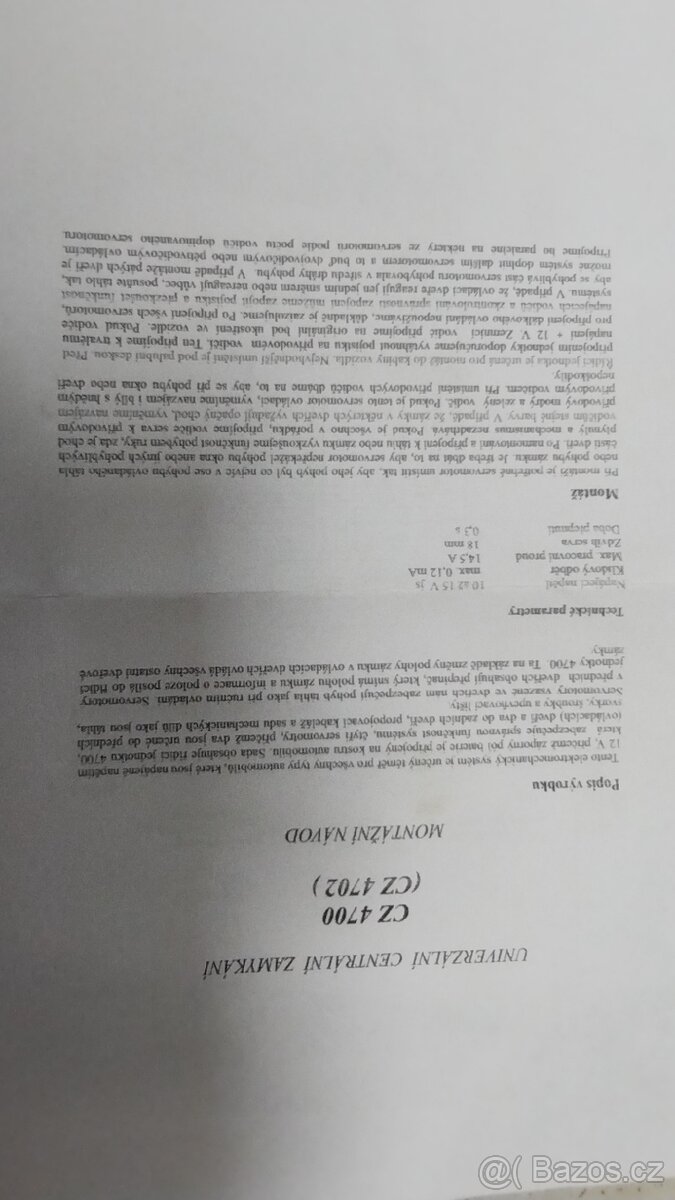 Centrální zamykání - 4