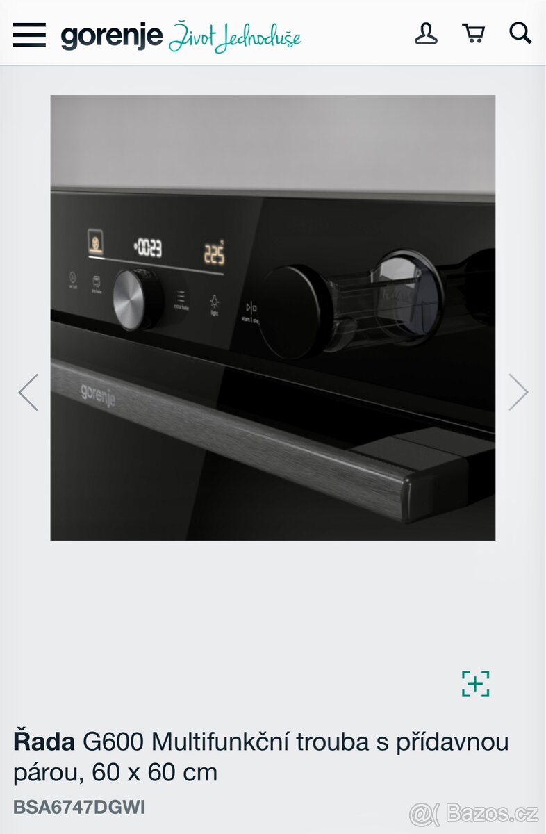 Nová trouba GORENJE BSA6747DGWI s příd. párou-5 let záruka - 4