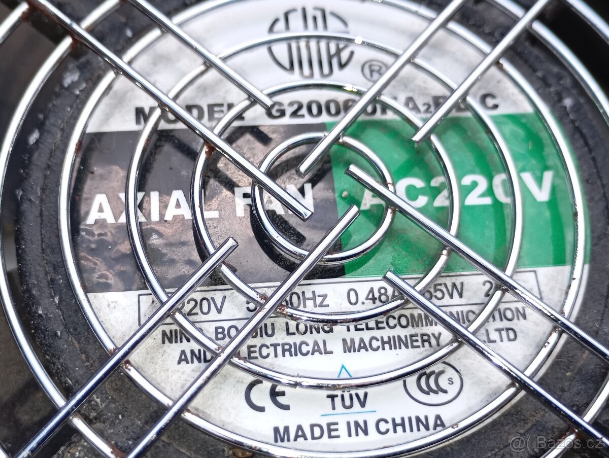 Axiální ventilátor 220V AC (65W) s kovovou mřížkou - 4