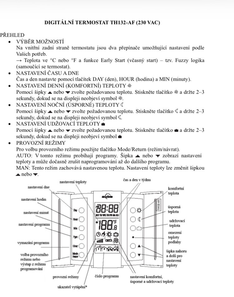 Termostat pro elektrické podlahové vytápění - 4
