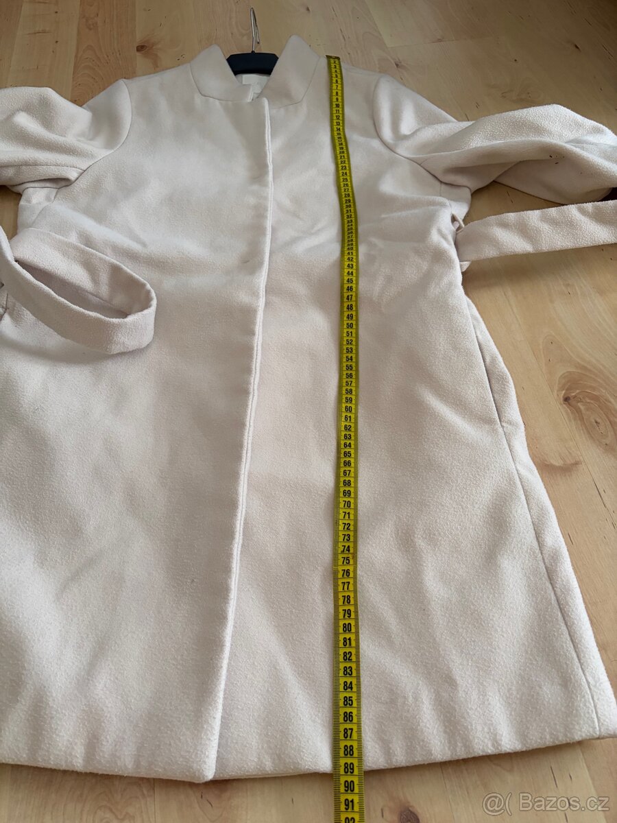 Kabát krémový s páskem H&M 42 - 4