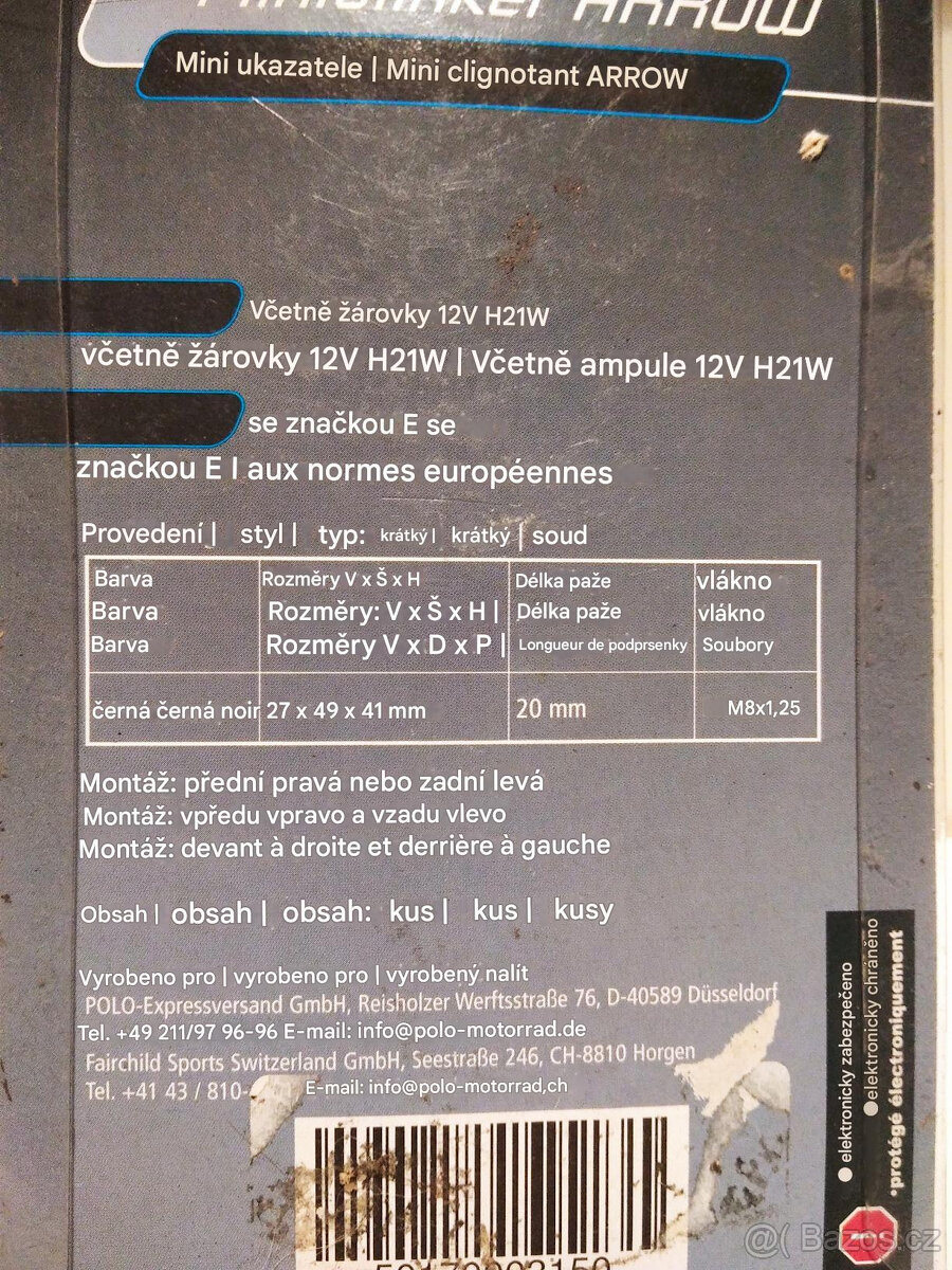 Miniblinkr Arrow, krátký, černý - 4