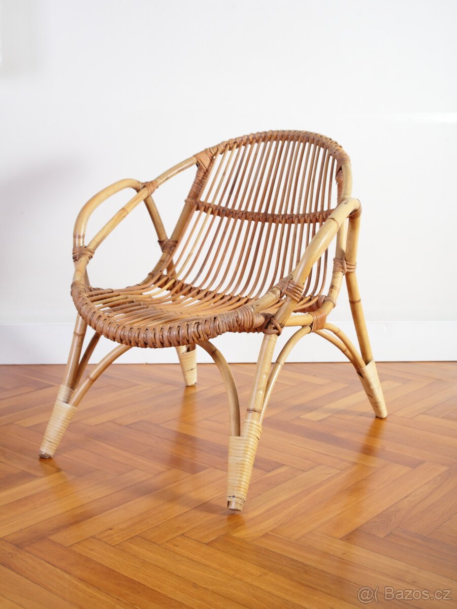 2 ks Retro ratanové křeslo Dětské ÚLUV - 4