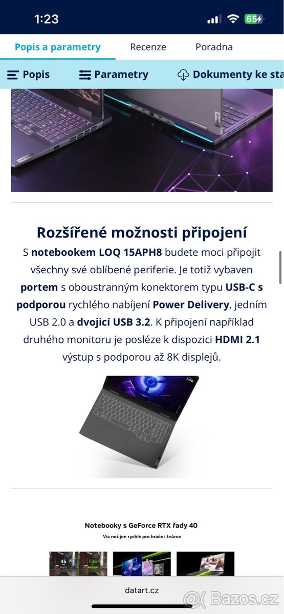 Herní notebook Lenovo - 4