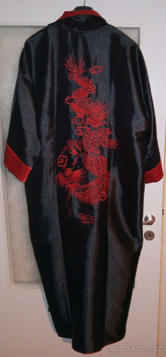 Luxusní oboustranný saténový župan - 4