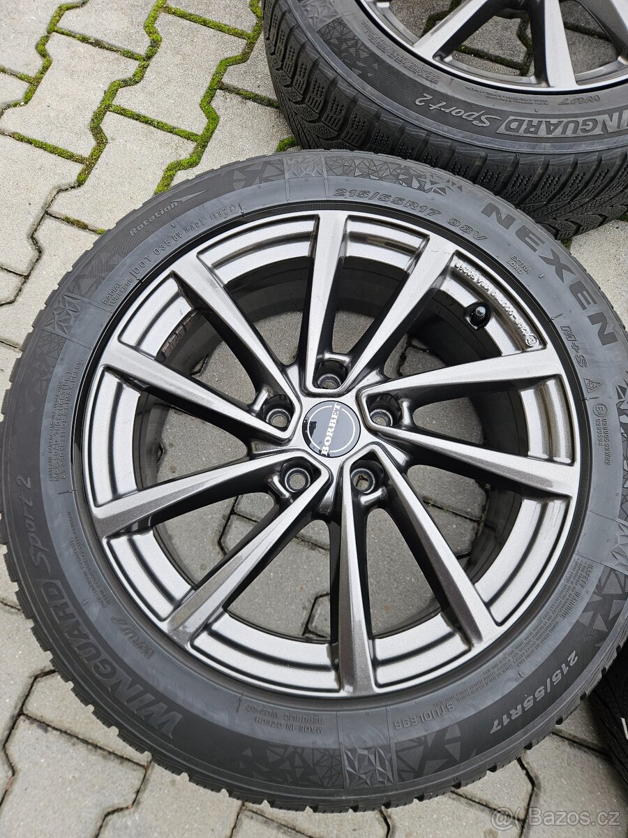 Alu kola Borbet 5x112 Zimní Nexen 215/55/17 - 4