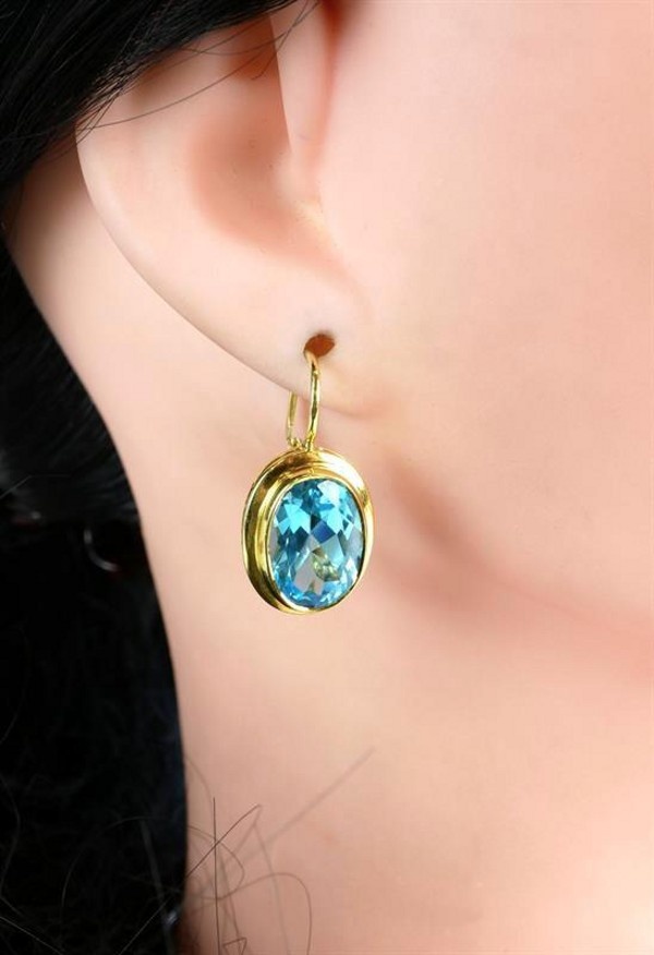 Zlatá souprava s modrými topazy 750/000 () - 4