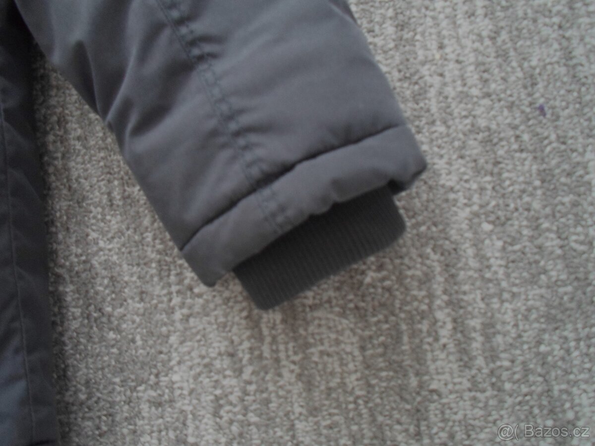 Modrá bunda bundička s kožíškem - 152 - 4