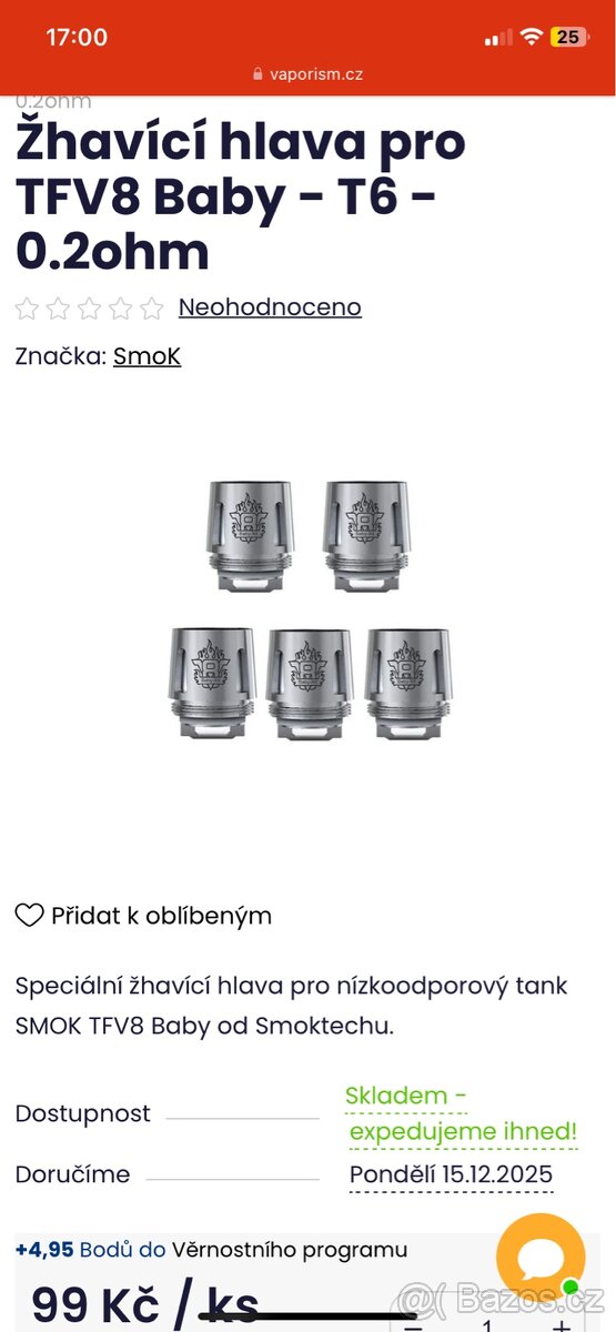 Žhavící hlavy Smok baby T6 nepoužité - 4