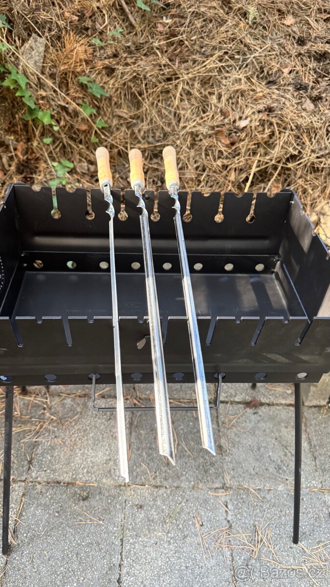 Jehly grilovací (Sampury na saslik)s drevēnou rukojetí (6ks) - 4