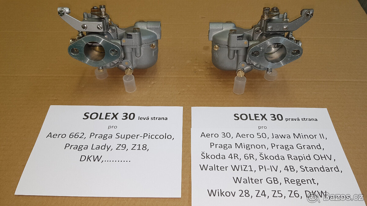 Karburátory Solex 30 po repasi na Škoda, Praga, Aero, Walter - 4