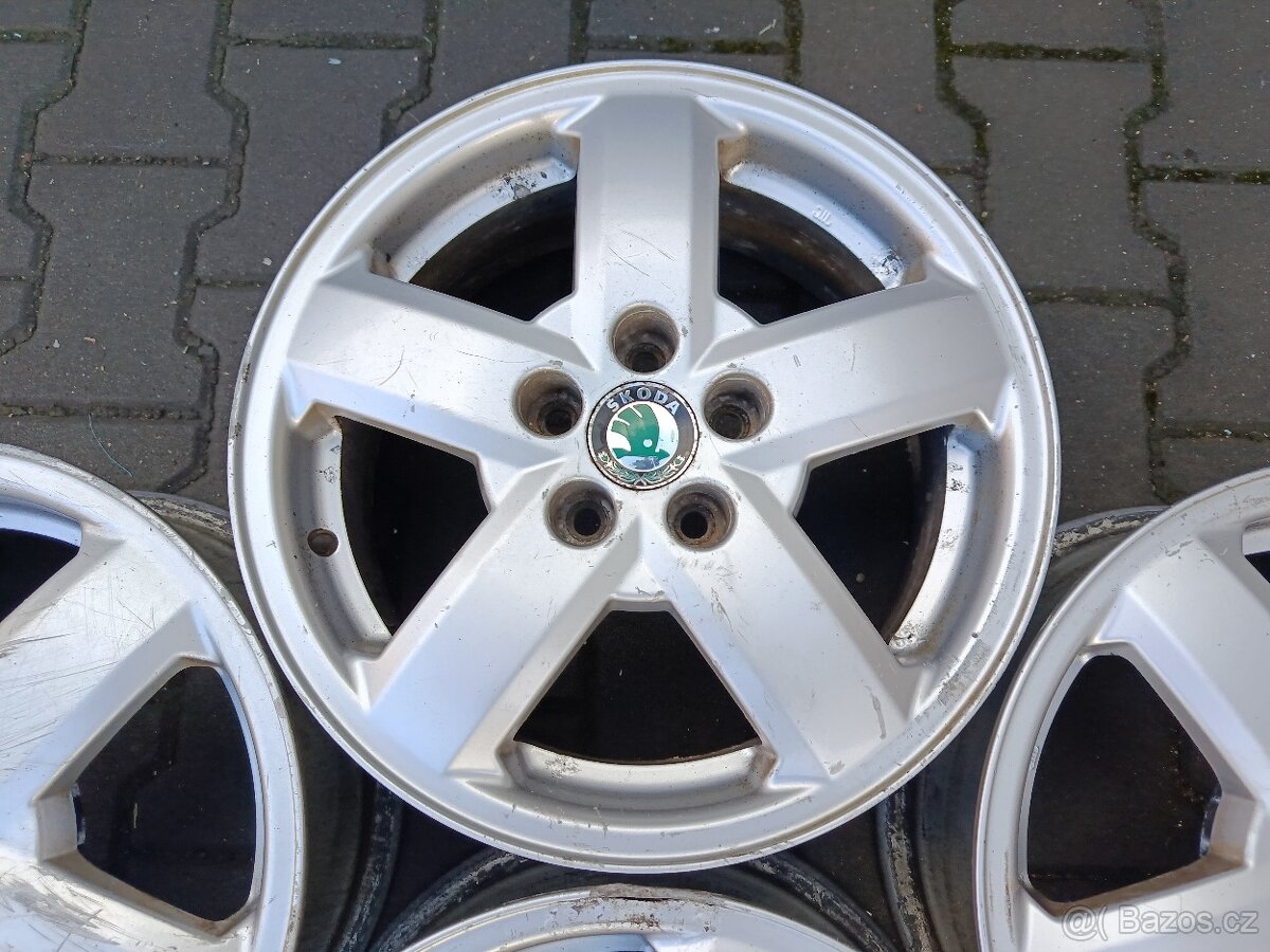 Originální alu kola škoda octavia 5x100 r15 - 4