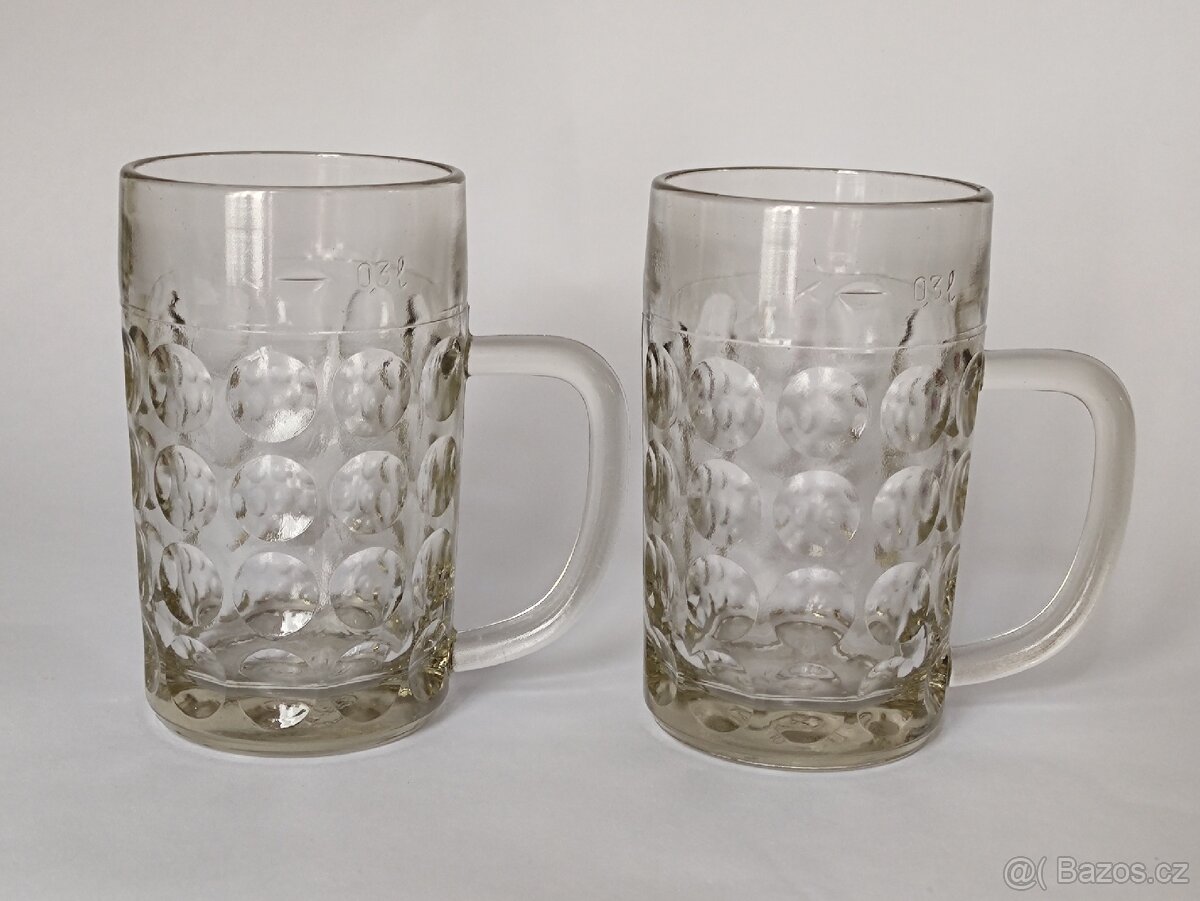Retro pivní sklenice 0,3 Jiří Brabec, Sklo Union, pošta 75.- - 4