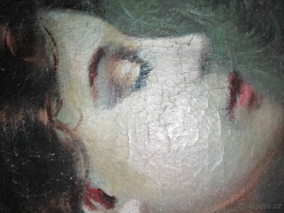 starý obraz žena s dítětem (Madona) - 4