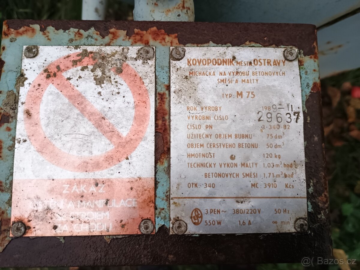 Stavební míchačka Kovopodnik M 75 - 4