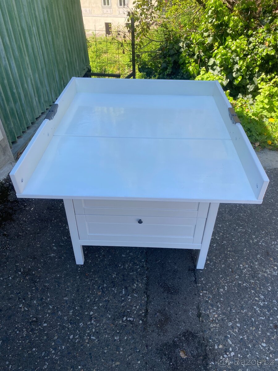 Přebalovací komoda IKEA Sundvik - bíl. mořená - 4