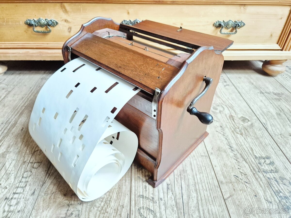 Starožitný hrací stroj, flašinet, The Mechanical Orguinette, - 4