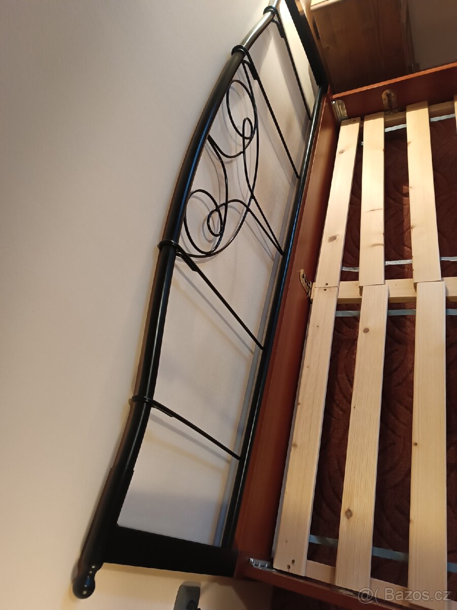 Prodloužená postel masivni dřevo/kov 220x160 - 4