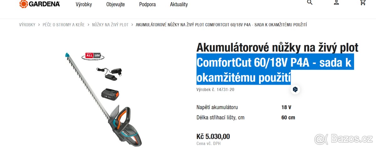 GARDENA ComfortCut 60/18V P4A Akumulátorové nůžky - 4