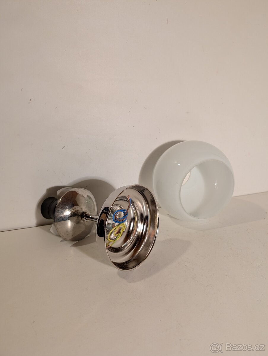 Art Deco lustr z niklované mosazi, stropnice, až 2 ks - 4