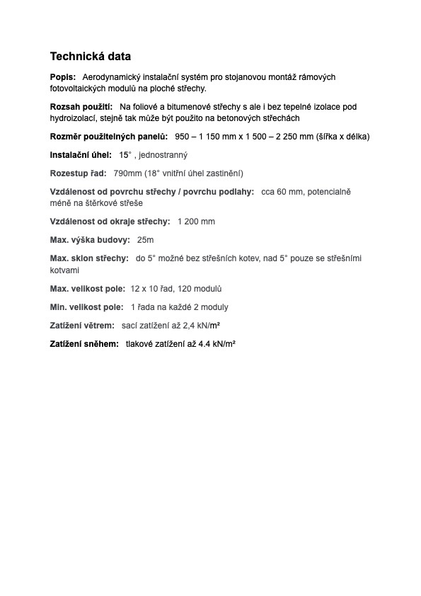 FVE, FV panely- konzole na plochou střechu, směr Východ Záp - 4