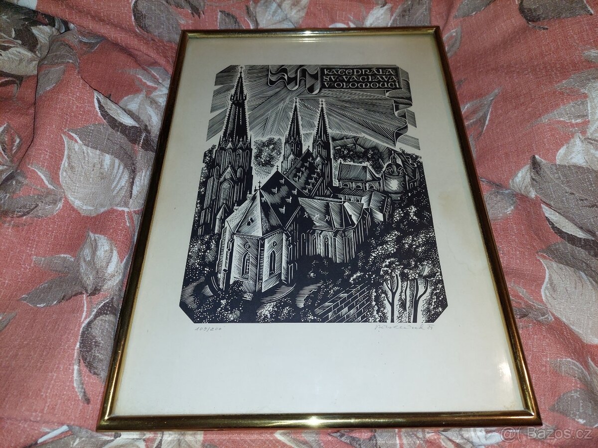 Prodám obraz - linoryt. - 4