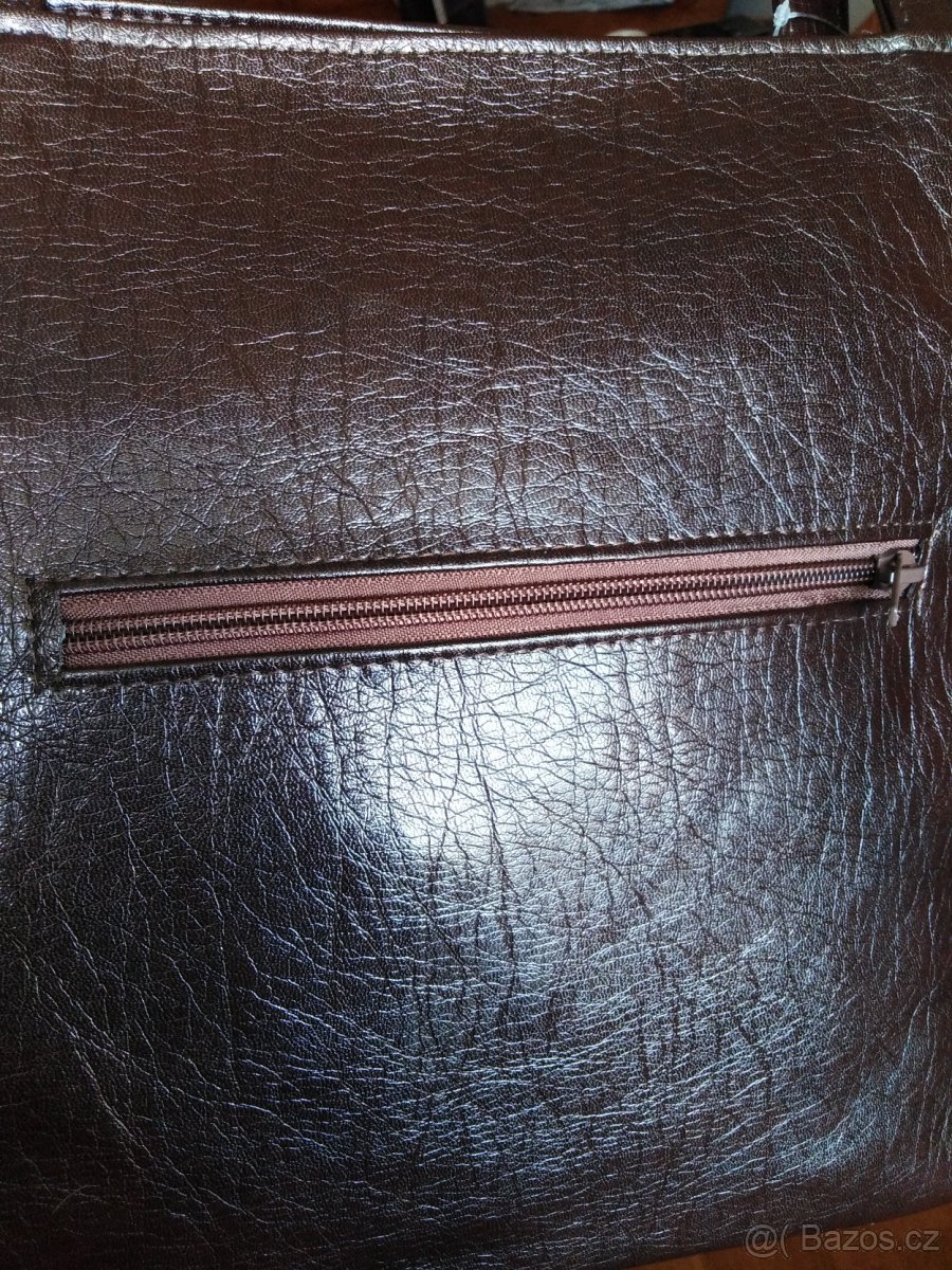 Kabelka tmavě hnědá 3, velká, elegantní - 4