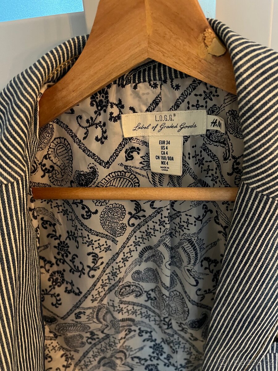 Dámské krásné sako XS H&M Bavlněné - 4
