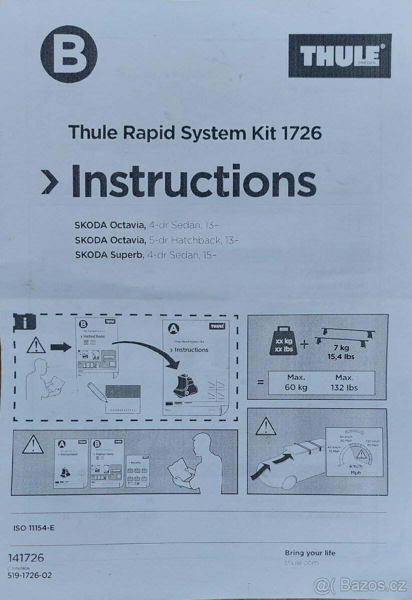 Thule Kit 1726, 5011 Škoda Octavia III, Superb III - 4